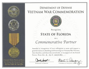 State of Florida Commemorative Partner Certificate