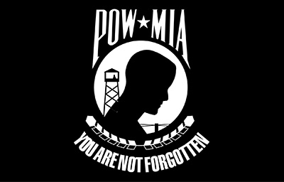 POW-MIA You Are Not Forgotten flag, Black and White