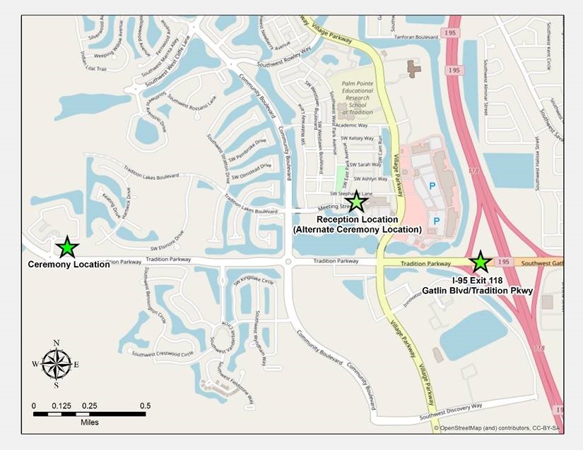 Ardie R. Copas State Veterans Nursing Home ground breaking ceremony location map