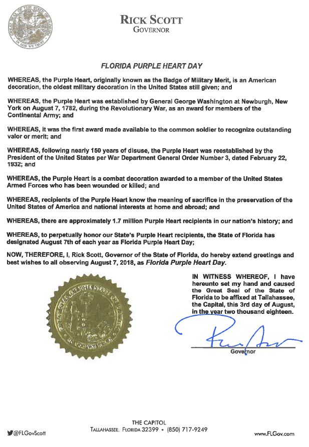 purple heart day proclamation 2018