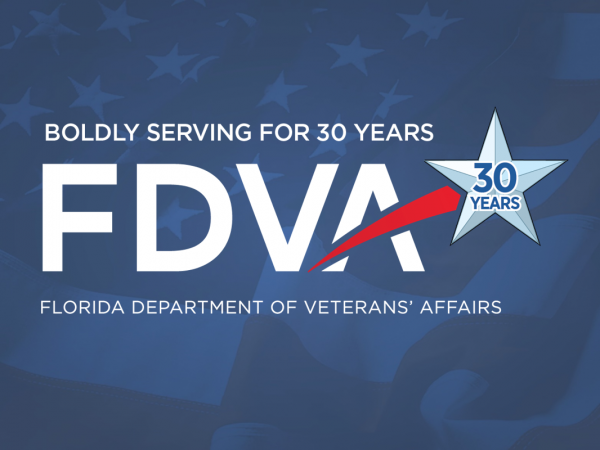 FDVA logo. Proudly serving for 30 years.