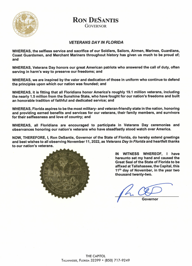 veterans day proclamation 2022
