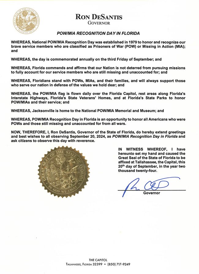 POWMIA Recognition Day Proclamation 2024