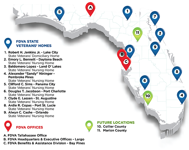 FDVA Nursing Home Locator Map