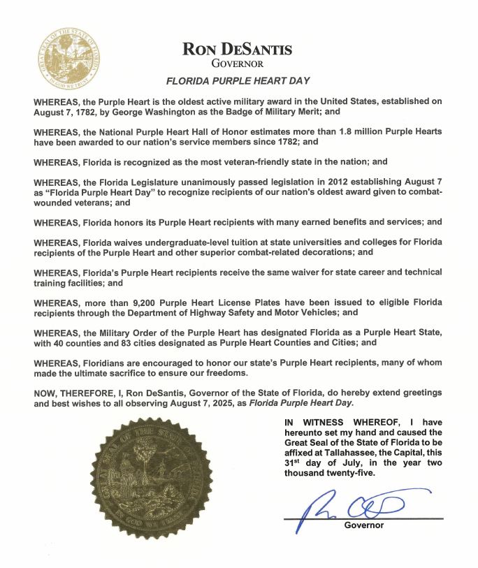 purple heart day proclamation